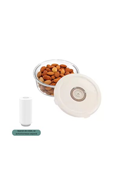 Onlinecom Storetail Offers Caserolă Rotundă din Sticlă cu Capac Vacuum 1400 m...