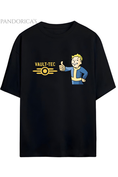 Grafftee Clothing FALLOUT VAULT-TECH TASARIMI BASKILI YAZILI RELAXED KALIP PA...