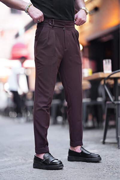 MODEFENDİ Special Edition 100% Seersucker Fabric Modern Fit Fabric Trousers