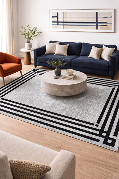 Aden Art Board Dijital Halı | Modern Makinede Yıkanabilir Kaymaz Tabanlı Halı...