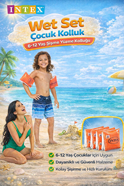 Saule Intex 58641 Wet Set Çocuk Kolluk 6-12 Yaş Şişme Yüzme Kolluğu Güvenli D...