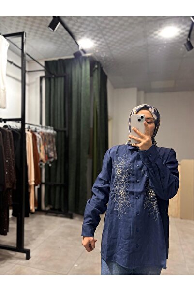 Butik Tesettür Taş İşlemeli Gömlek