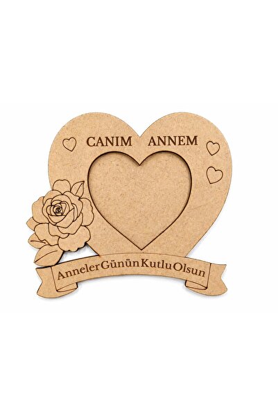 MoranaDesign Canım Annem Ahşap Magnet & Çerçeve – Anneler Günü Hediyesi, Boya...