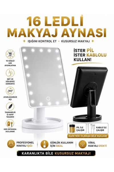 Urban Mood Led Işıklı Makyaj Aynası Beyaz