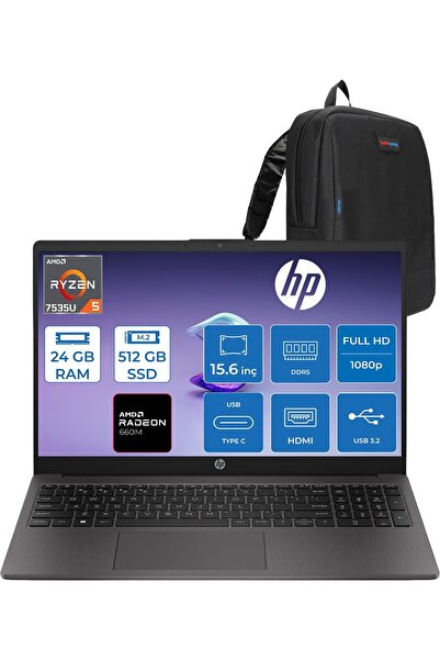 HP 255 G10 Ryzen 5 7535U 24GB 512GB SSD Amd Radeon 660M 15.6" Fhd 250NITS Fre...