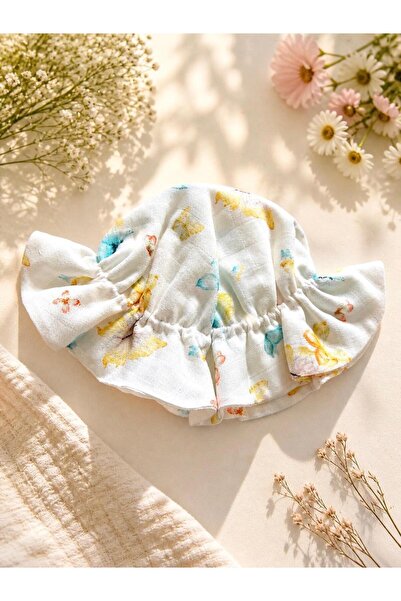 LUMİBABY BUTİK %100 pamuk çift katlı müslin bebek şapkası(6 ay -2 yaş uyumlu-...
