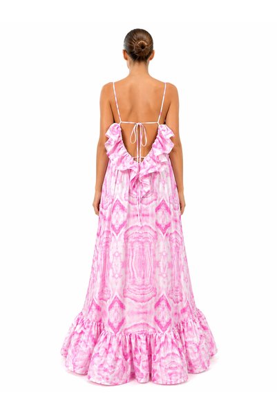Feya Studio Feya Cotton And Linen Maxi Dress Pink
