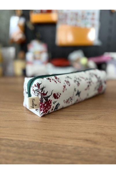Fiorbag حامل أقلام مزين بنقشة زهور الربيع، حقيبة أقلام مبطنة قابلة للغسل، حقيبة أقلام مدرسية بقسم واحد