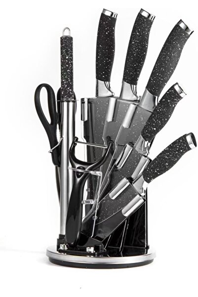 Generic Professional Kitchen Knife Set by Cuisine Art, 9 Pieces with Rotating...