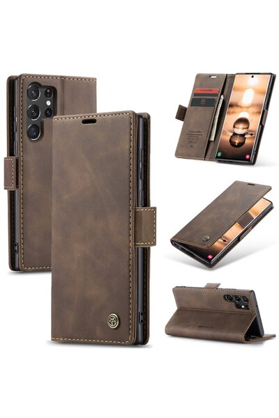 Caseme 013 Retro Θήκη Πορτοφόλι Coffee (Samsung Galaxy S24 Ultra 5G)