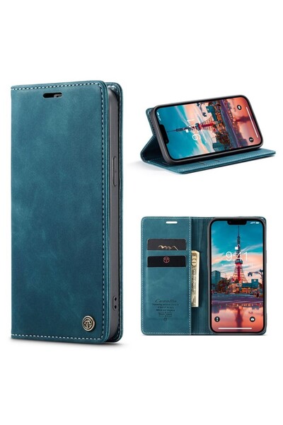 Caseme 013 Retro Θήκη Βιβλίο Blue (Apple iPhone 15 Plus)
