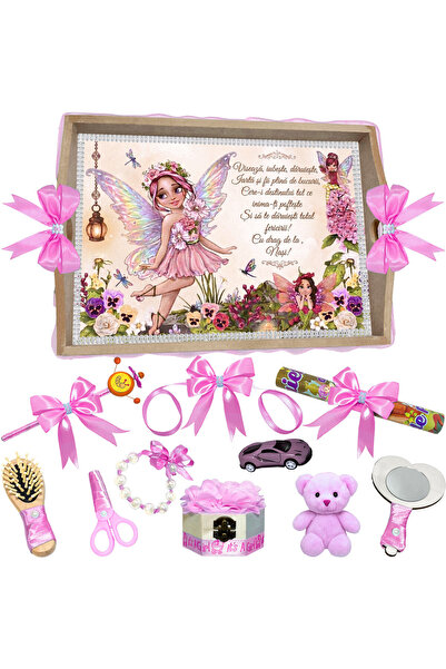 LoreBebe Set Tava Taiere Mot Fete, Tavita Mot, 11 Piese, Model Zana Magica, 3...