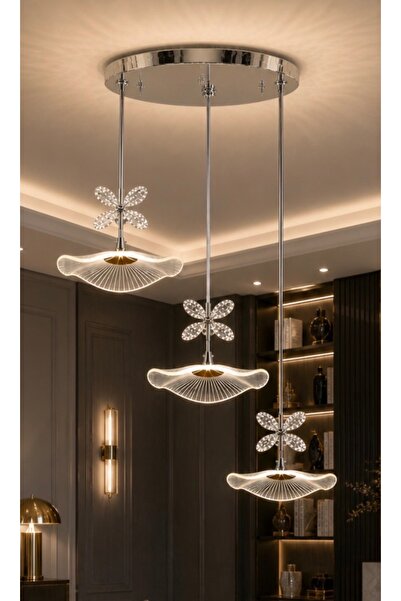 burenze Jellyfish Butterfly Sarkıt Avize Power Led salon Oturma Odası Led Avi...