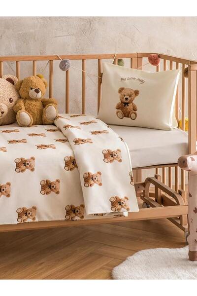 LC Waikiki طقم غطاء لحاف أطفال مطبوع عليه دمية دب (S6)