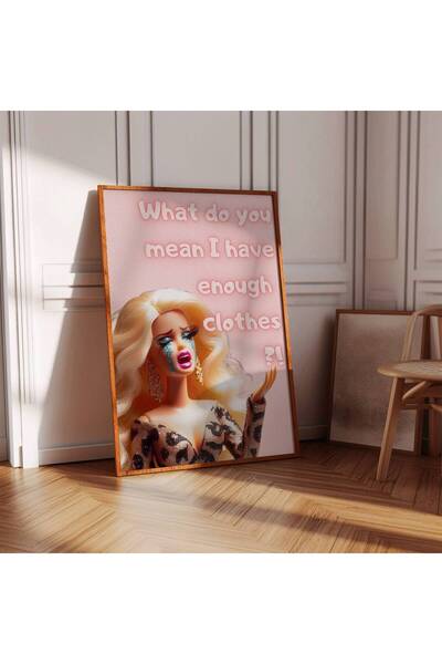NinaStore Komik Moda Bebek Posteri: Kız Çocuklarına Özel Pembe Duvar Sanatı (...