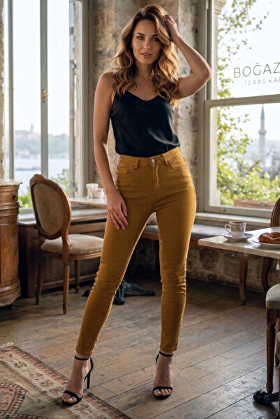 ZEE RUCCİ JEANS Hardal - Skinny Kot Pantolon