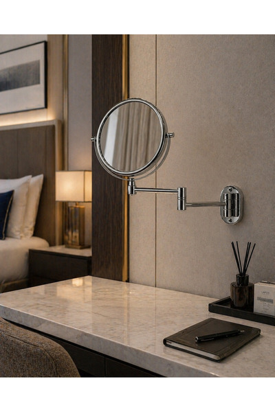 INTERSTEEL Krom Hareketli Duvar Makyaj Aynası - Büyüteçli Makyaj Aynası Otel ...