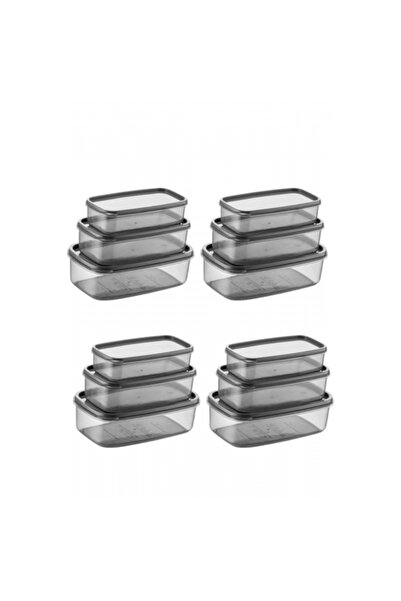 OSKA GLOBAL Oval 12 Piece Airproof Leakproof Storage Container Set Smoked 4X(...