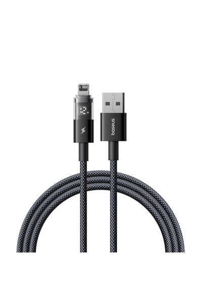 Baseus Cablu de date cu afișaj digital, USB la Lightning, 2.4A, 2m - Display ...