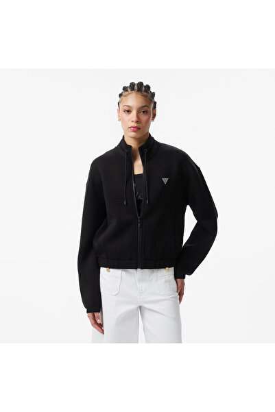 Guess Cecilia Aktif Scuba Kadın Siyah Sweatshirt