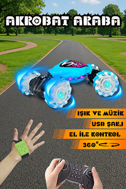 Vardem UZAKTAN KUMANDALI EL KONTROLLÜ LED IŞIKLI ŞARJ EDİLEBİLİR AKROBAT ARABA