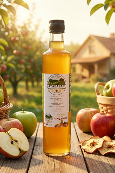 ATABAŞAK Doğal Elma Sirkesi 500 ml, Katkısız, Cam Şişe