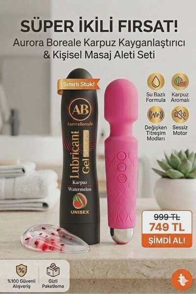 AuroraBoreale Büyük Boy Karpuzlu Kayganlaştırıcı Jel 20 Modlu Şarjlı Titreşim...