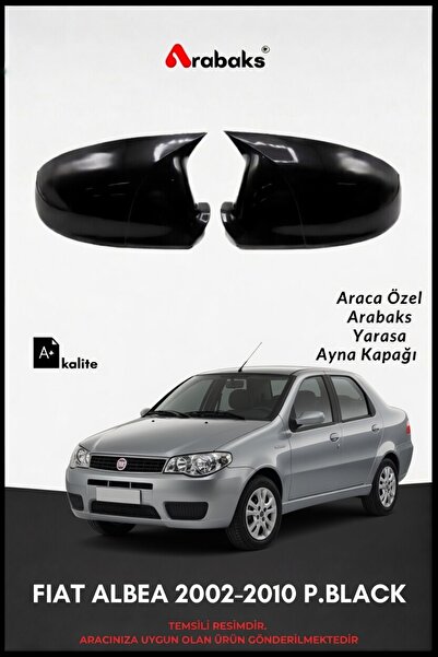 Arabaks FIAT ALBEA 2002-2010 P.BLACK Yarasa Ayna Kapağı 2'li Takım (BATMAN Tİ...