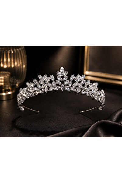 Asensa Stylish and Elegant Wedding and Engagement Bridal Crown with Crystal S...