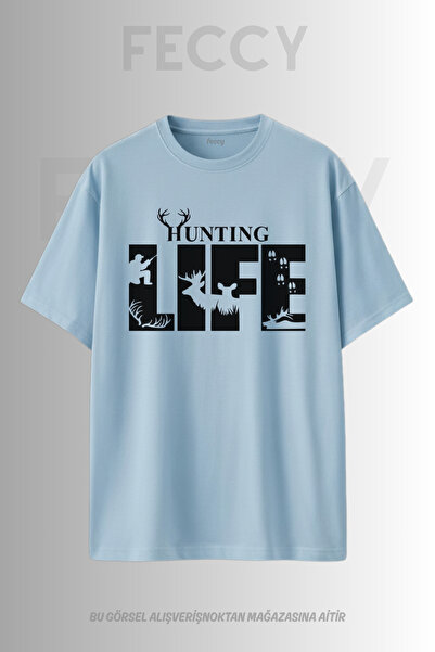 FECCY Premium Hunting Life Printed Hunter Theme Unisex Oversize Γυναικείο T-S...
