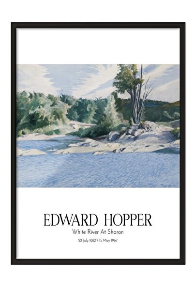 Postifull Edward Hopper - Râul Alb la Sharon, Tablou înrămat negru, Seria de ...