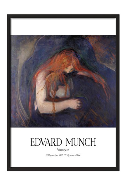Postifull Edvard Munch - Vampir, slika u crnom okviru, umetnička serija BR:11...