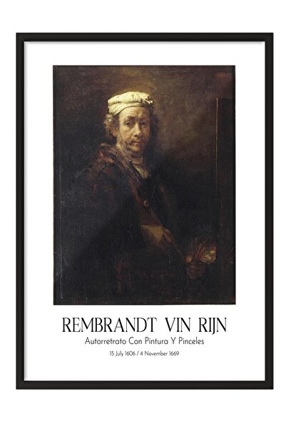 Postifull Rembrandt Vin Rijn - Autorretoato sa bojama i četkicama, Slika sa o...