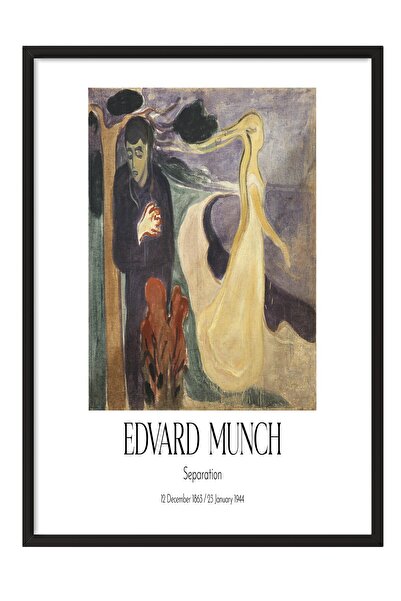 Postifull Edvard Munch - Razdvajanje, slika u crnom okviru, serija umetničkih...