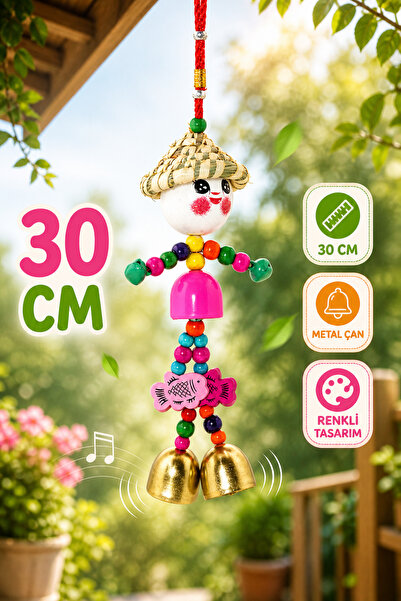 Tamsena Store 30 cm Renkli Rüzgar Çanı Askılı Dekoratif Süs – Metal Çanlı, Ca...