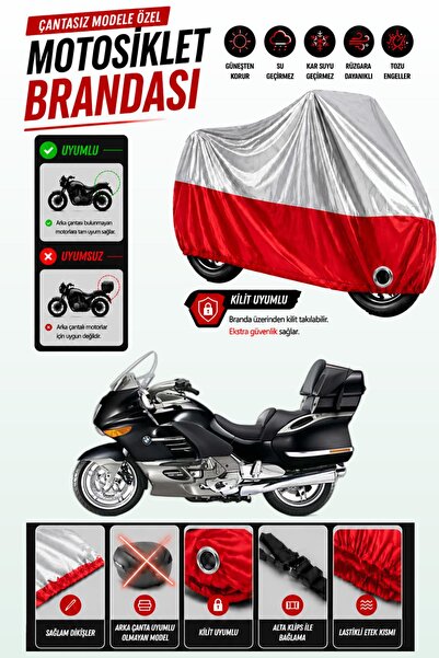 Cemku Twin غطاء محرك متوافق مع سيارة BMW K 1200 LT باللون الرمادي من الأعلى و...