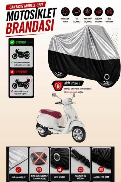 Cemku Twin غطاء محرك متوافق مع Vespa Primavera 50 Touring باللون الرمادي من ا...