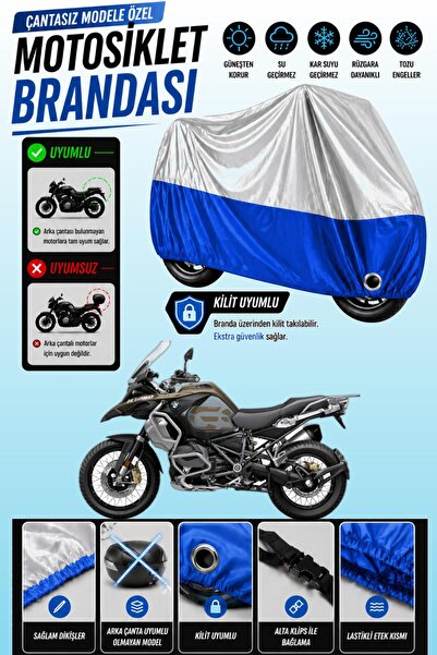 Cemku Twin غطاء محرك متوافق مع BMW R 1250 GS باللون الرمادي من الأعلى والأزرق...