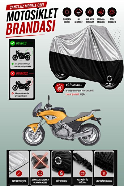 Cemku Twin غطاء محرك متوافق مع سيارة BMW F 650 CS باللون الرمادي من الأعلى وا...