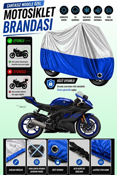 Cemku Twin غطاء محرك متوافق مع ياماها YZF R6 باللون الرمادي من الأعلى والأزرق...