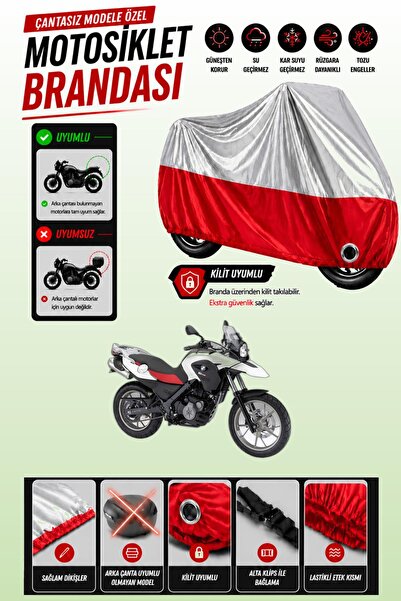 Cemku Twin غطاء محرك متوافق مع سيارة BMW G 650 GS باللون الرمادي من الأعلى وا...