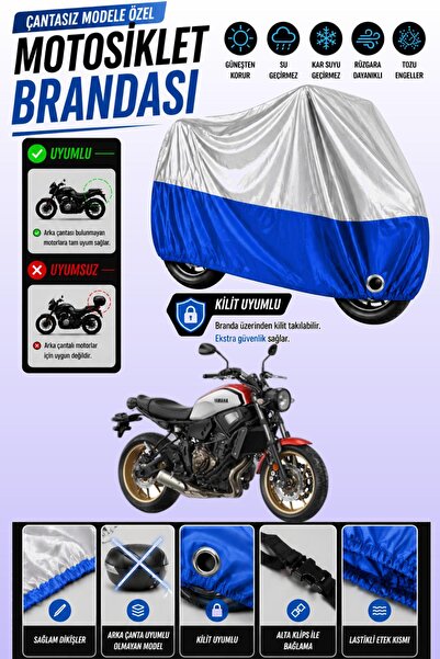 Cemku Twin غطاء محرك متوافق مع ياماها XSR 700 باللون الرمادي من الأعلى والأزر...