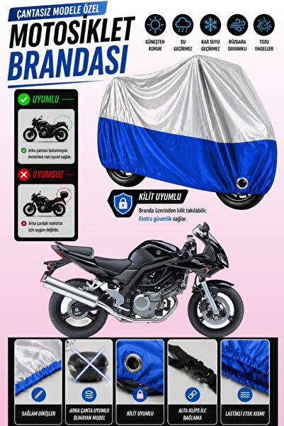 Cemku Twin غطاء محرك متوافق مع سوزوكي SV650S باللون الرمادي من الأعلى والأزرق...