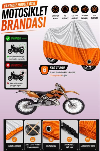 Cemku Twin غطاء محرك متوافق مع KTM 200 EXC باللون الرمادي من الأعلى والبرتقال...