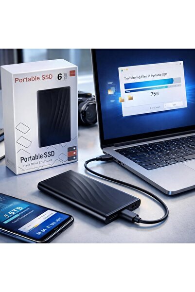 Generic 6TB Portable SSD External Storage Drive, USB 3.1 Type-C High Performance External Solid-State Drive, Ultra Slim Portable Hard Drive Compatible with Laptop, PC, Mac & Android – Plug & Play