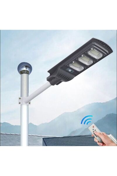 kialed 100W Güneş Enerjili LED Sokak Lambası Sensörlü Kumandalı Su Geçirmez B...