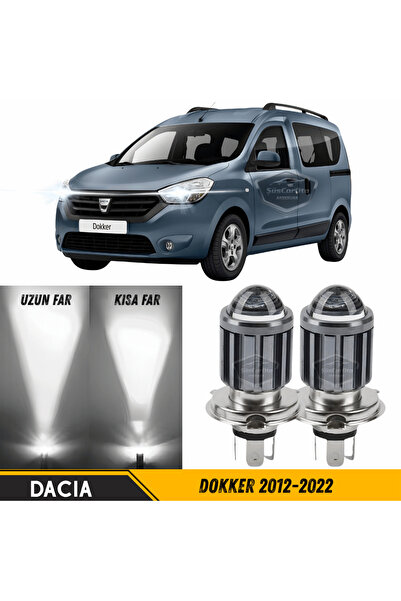 ŞüsCarOto Aksesuar Dacia Dokker 2012-2022 Uyumlu Mercekli Far Ampulü Led Xeno...