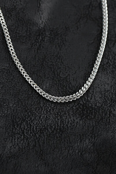 shopwave 316L Steel Silver Color Foxtail Model Chain Men's Necklace