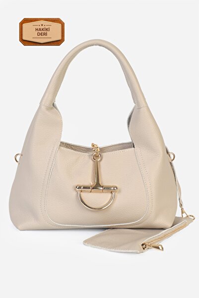Alessia Bag Nora Genuine Suede Shoulder Bag with Metal Buckle