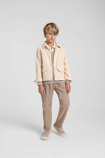Jack Lions Jacklions Boys' 4-14 Years Old Stitched Hem Denim Trousers Milk Co...